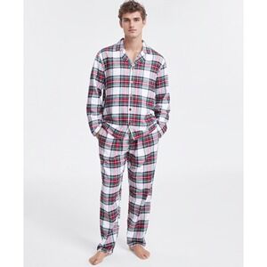 Family PJs Mens Stewart Plaid 2 Pc‎ Pajama Set Red/Green Large Sleepwear NWT